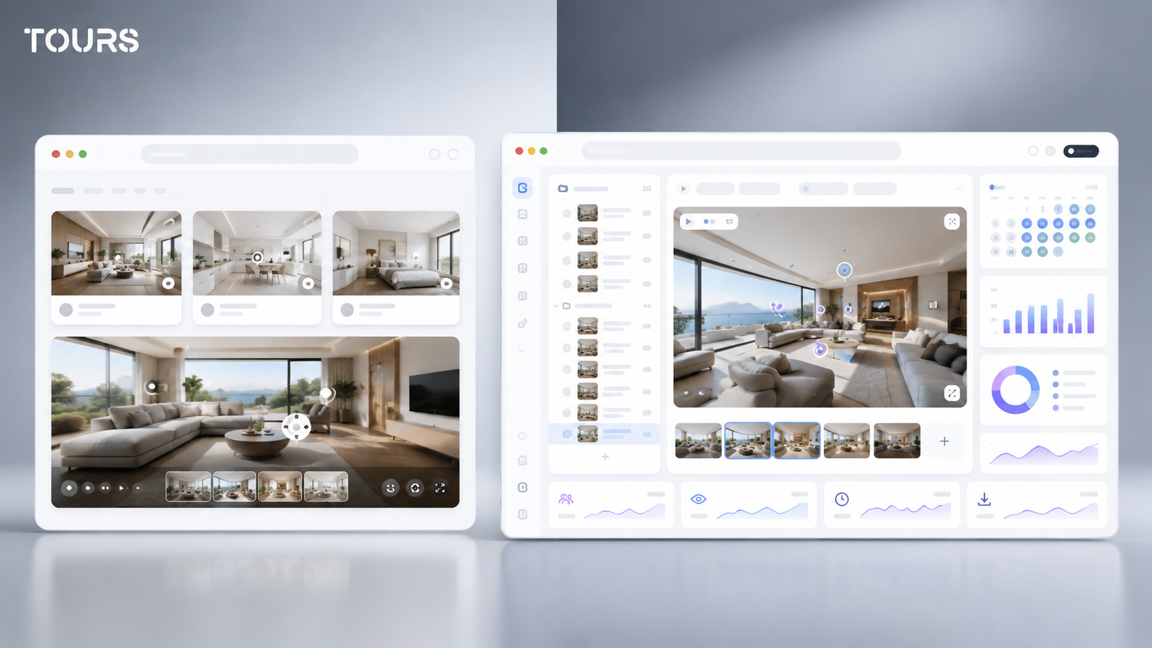 Comparativa visual entre publicar un tour 360 y construir un flujo comercial en Tours