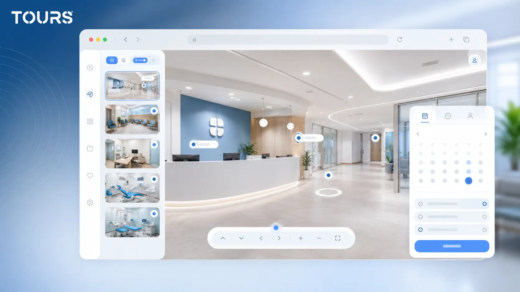 Afspraken gekoppeld aan een virtuele rondleiding voor een kliniek in Tours