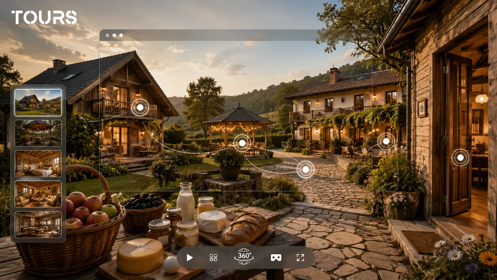 Tour virtual para una cabaña y una propiedad de agroturismo