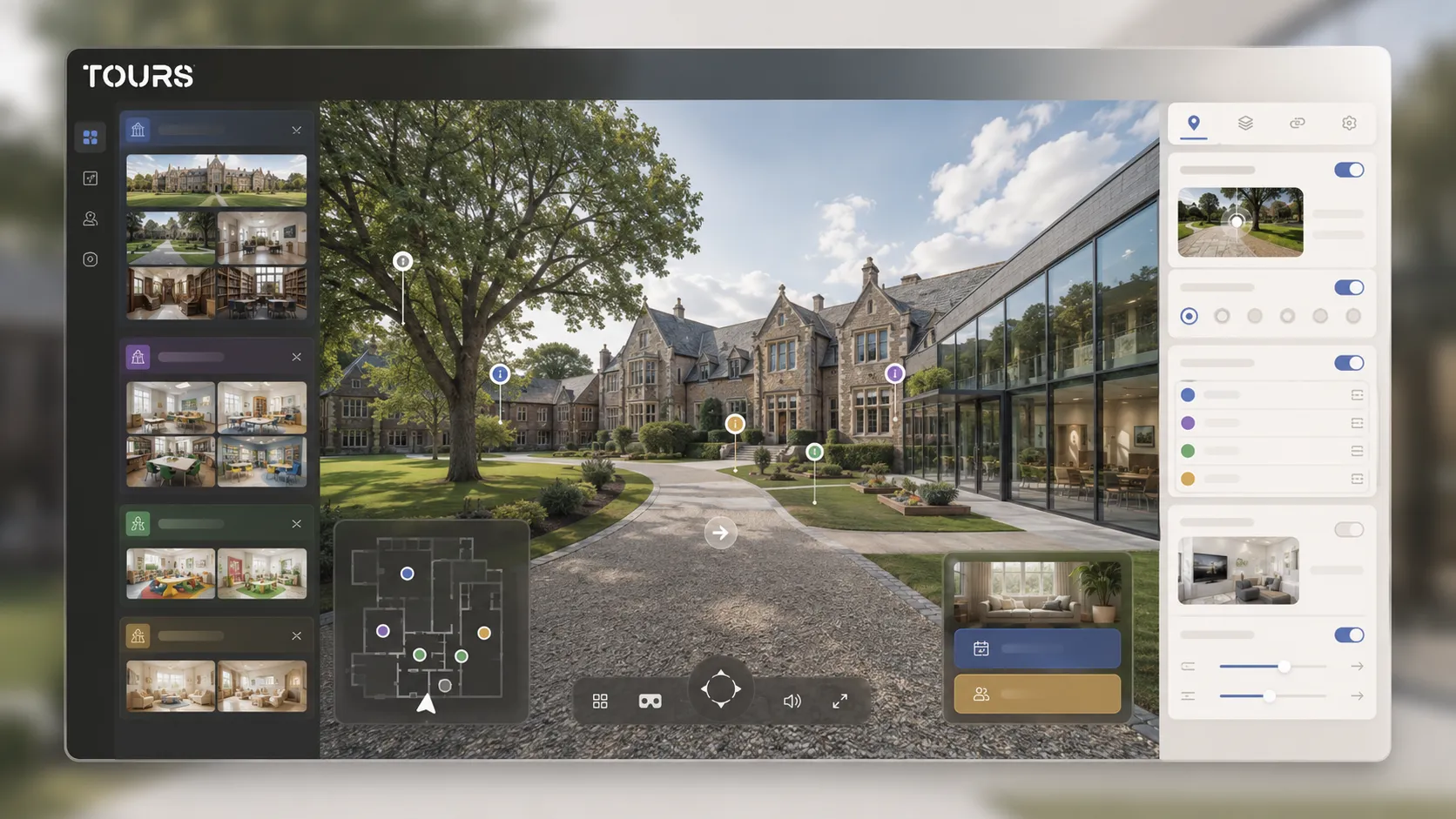 360°-Editor zur Organisation eines Rundgangs einer privaten Schule in Tours